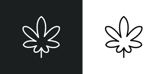 cannabis line icon in white and black colors. cannabis flat vector icon from cannabis collection for web, mobile apps and ui.