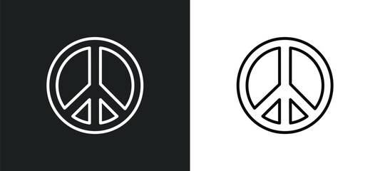hippie line icon in white and black colors. hippie flat vector icon from hippie collection for web, mobile apps and ui.