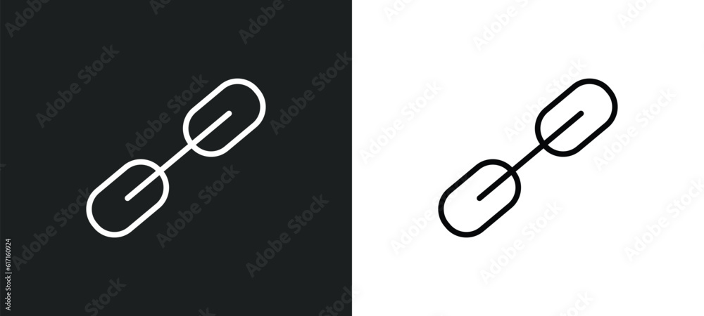 Poster interlinked web line icon in white and black colors. interlinked web flat vector icon from interlink