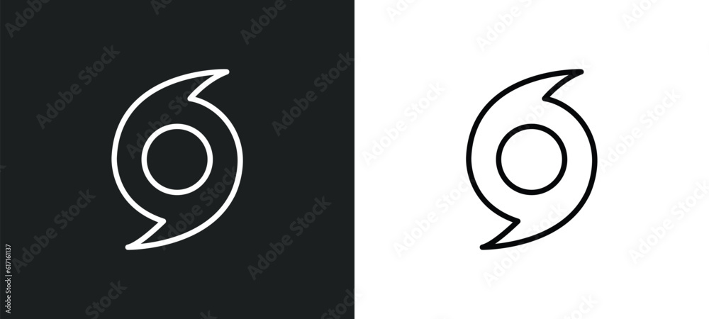 Canvas Prints hurricane line icon in white and black colors. hurricane flat vector icon from hurricane collection for web, mobile apps and ui.