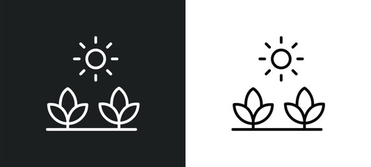 spring line icon in white and black colors. spring flat vector icon from spring collection for web, mobile apps and ui.