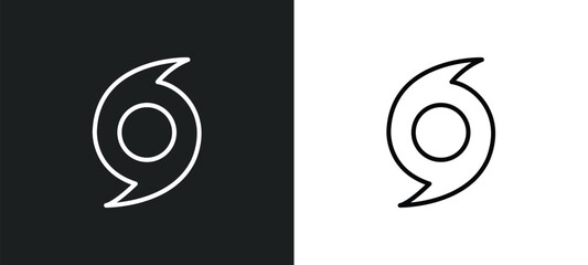 hurricane line icon in white and black colors. hurricane flat vector icon from hurricane collection for web, mobile apps and ui.