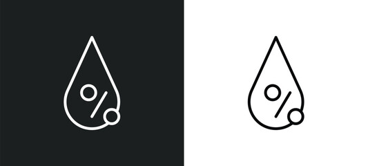 humidity line icon in white and black colors. humidity flat vector icon from humidity collection for web, mobile apps and ui.