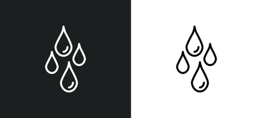 drops line icon in white and black colors. drops flat vector icon from drops collection for web, mobile apps and ui.