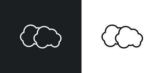 altostratus line icon in white and black colors. altostratus flat vector icon from altostratus collection for web, mobile apps and ui.