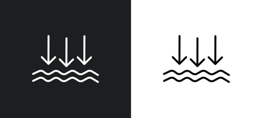 atmospheric pressure line icon in white and black colors. atmospheric pressure flat vector icon from atmospheric pressure collection for web, mobile apps and ui. - obrazy, fototapety, plakaty