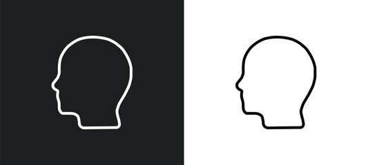 head line icon in white and black colors. head flat vector icon from head collection for web, mobile apps and ui.