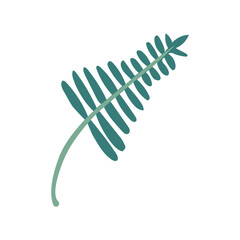 Decorative hand drawn flat floral leaf