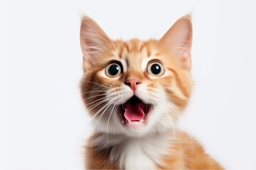 Fototapeta premium Surprised cat ai generated