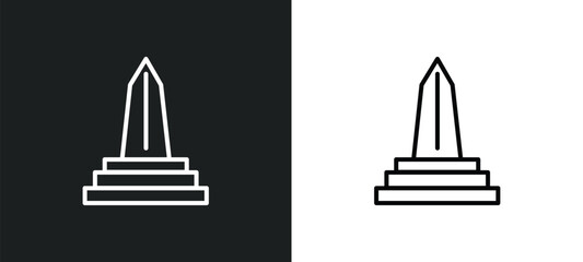 obelisk line icon in white and black colors. obelisk flat vector icon from obelisk collection for web, mobile apps and ui.