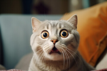 Surprised cat ai generated
