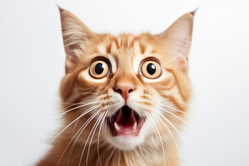 Fototapeta premium Cat looking surprised and shocked
