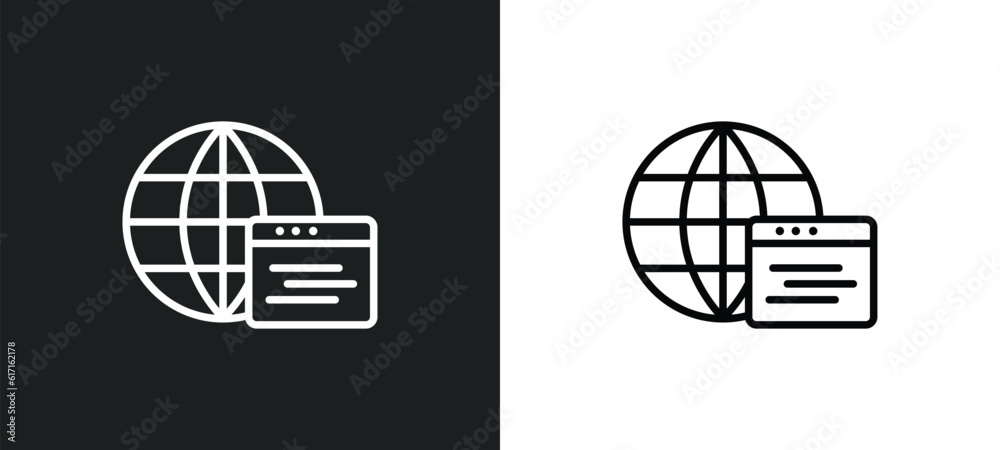 Poster window interface line icon in white and black colors. window interface flat vector icon from window 