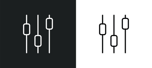 box plot line icon in white and black colors. box plot flat vector icon from box plot collection for web, mobile apps and ui.
