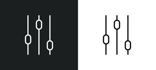 adjustment line icon in white and black colors. adjustment flat vector icon from adjustment collection for web, mobile apps and ui.