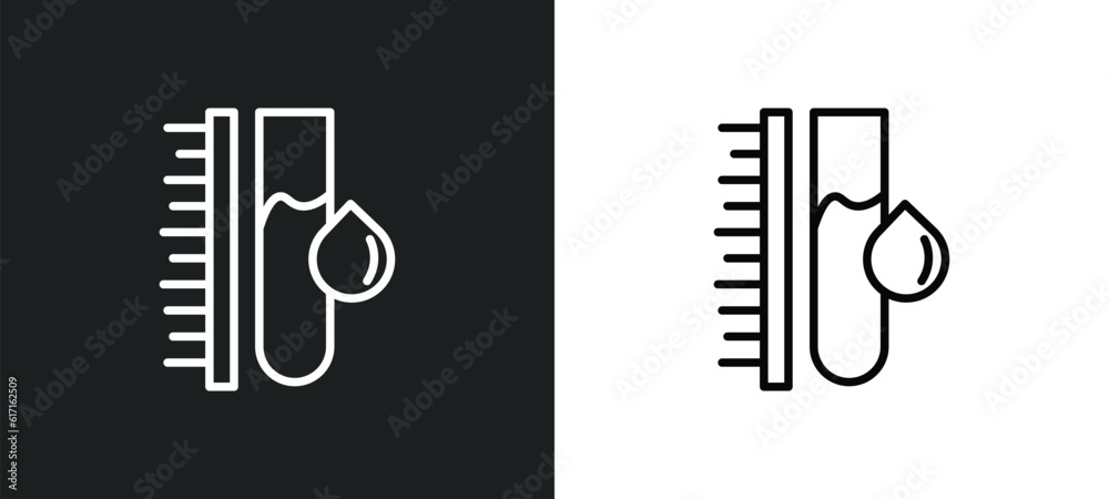 Poster ink level line icon in white and black colors. ink level flat vector icon from ink level collection 