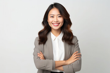 beautiful confident person in front of a background ai generated