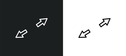 expand tool line icon in white and black colors. expand tool flat vector icon from expand tool collection for web, mobile apps and ui.