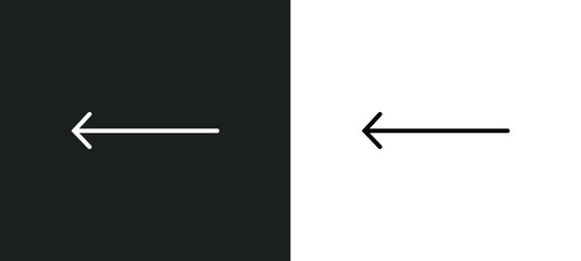 slim left line icon in white and black colors. slim left flat vector icon from slim left collection for web, mobile apps and ui.