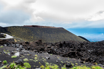Etna volcano craters in Sicily, Italy. The highest volcano in Europe