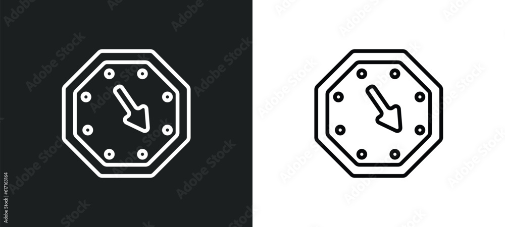 Poster corner widget line icon in white and black colors. corner widget flat vector icon from corner widget