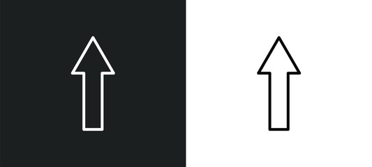 pointing up arrow line icon in white and black colors. pointing up arrow flat vector icon from pointing up arrow collection for web, mobile apps and ui.