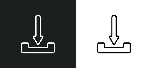 download arrow line icon in white and black colors. download arrow flat vector icon from download arrow collection for web, mobile apps and ui.