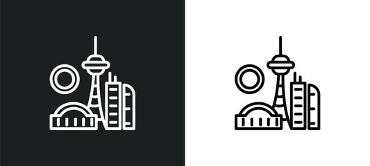 line icon in white and black colors. flat vector icon from collection for web, mobile apps and