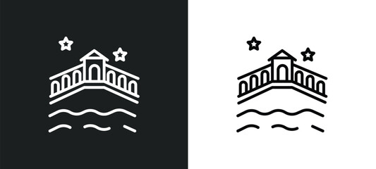 venice line icon in white and black colors. venice flat vector icon from venice collection for web, mobile apps and ui.