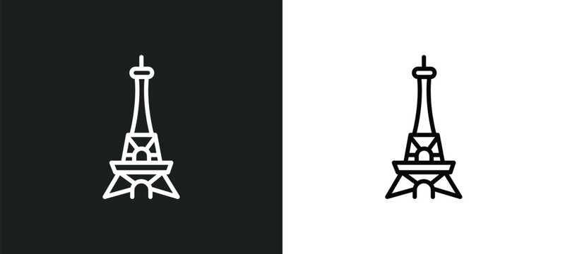 paris line icon in white and black colors. paris flat vector icon from paris collection for web, mobile apps and ui.