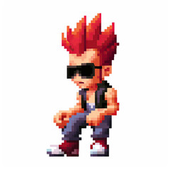 Fototapeta premium pixel art man, pixel characters