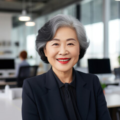 Fototapeta premium Beautiful positive office manager ai generated