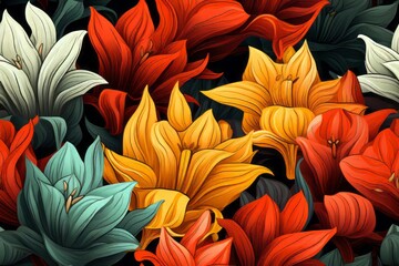 Lily Serenade: Captivating Images of Blooming Lilies - Seamless Tile Background, Tiling Landscape, Tileable Image, Endless Repeating pattern