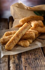 Crispy and Zesty: Panko-Breaded Fish Sticks with Lemon in Exquisite 4K Close-U