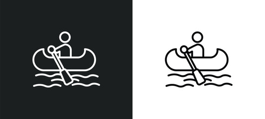 boating line icon in white and black colors. boating flat vector icon from boating collection for web, mobile apps and ui.