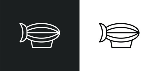 blimp line icon in white and black colors. blimp flat vector icon from blimp collection for web, mobile apps and ui. © IconArt
