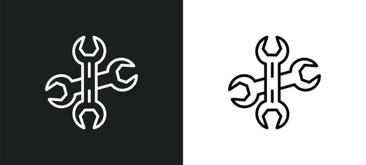 reparation line icon in white and black colors. reparation flat vector icon from reparation collection for web, mobile apps and ui.