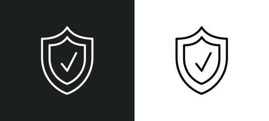 protect line icon in white and black colors. protect flat vector icon from protect collection for web, mobile apps and ui.