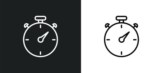 time pressure line icon in white and black colors. time pressure flat vector icon from time pressure collection for web, mobile apps and ui.