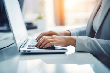 hands behind your laptop and work ai generated