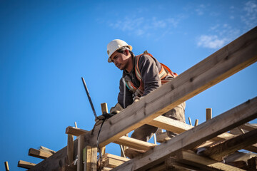 Roofbuilder working outside ai generated