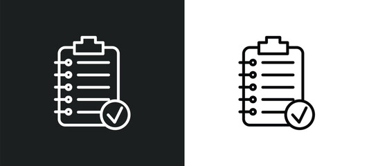 summary line icon in white and black colors. summary flat vector icon from summary collection for web, mobile apps and ui.