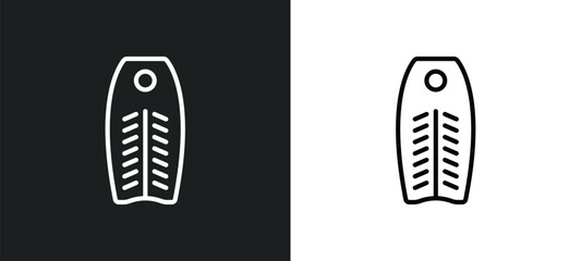 bodyboard line icon in white and black colors. bodyboard flat vector icon from bodyboard collection for web, mobile apps and ui.