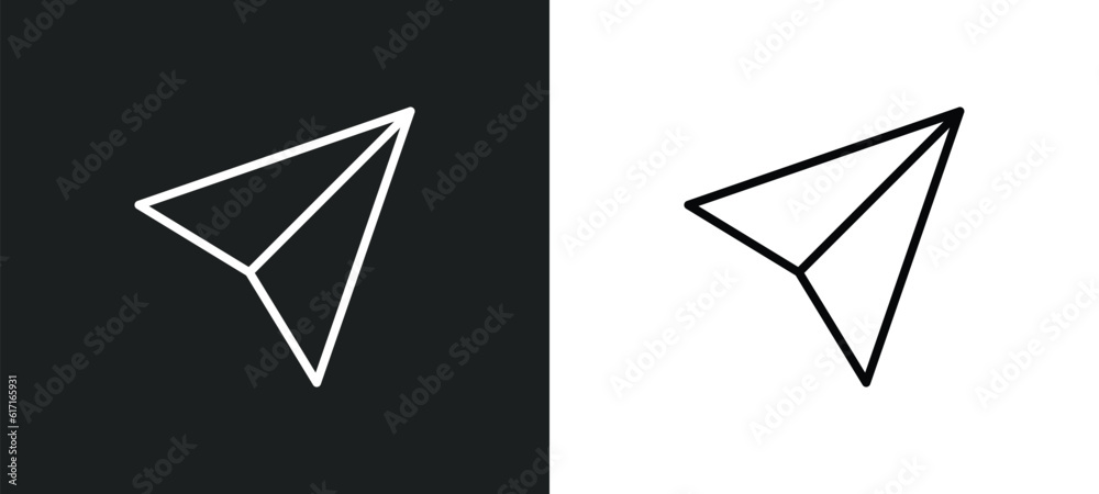 Poster send line icon in white and black colors. send flat vector icon from send collection for web, mobile