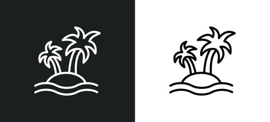 island line icon in white and black colors. island flat vector icon from island collection for web, mobile apps and ui.