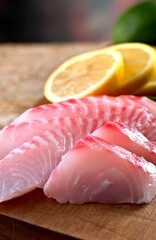 Exquisite Flavors: Close-Up of Raw Tilapia fish Fillet Infused with Delicious Spices in 4K