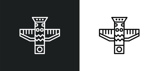 totem line icon in white and black colors. totem flat vector icon from totem collection for web, mobile apps and ui.