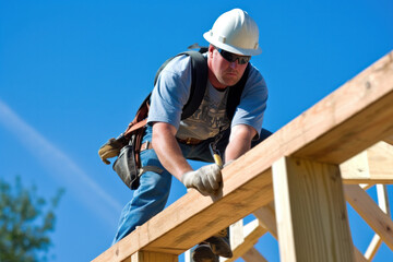 Carpenter building a house ai generated