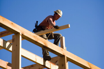 Carpenter building a house ai generated