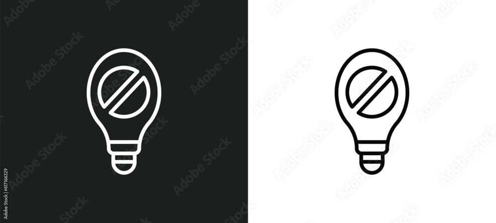 Poster restrict line icon in white and black colors. restrict flat vector icon from restrict collection for